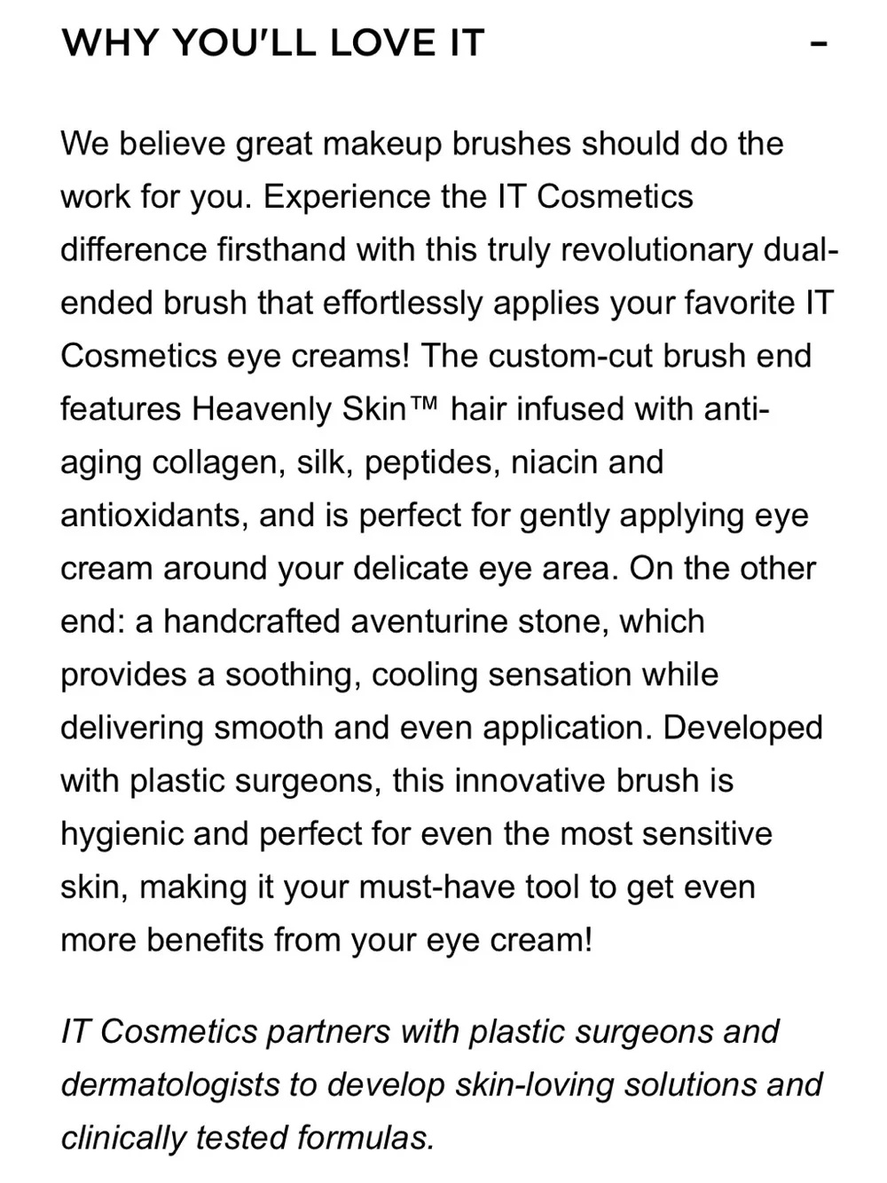 IT Cosmetics Heavenly Skin 2-in-1 Tap & Smooth Eye Cream Brush #706